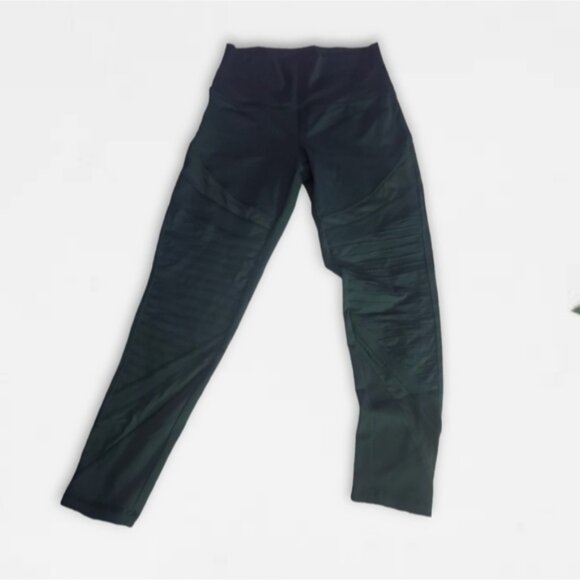 Aerie- Chill Play Move High Waisted Moto Ribbed Mesh Ankle Legging - Picture 5 of 10